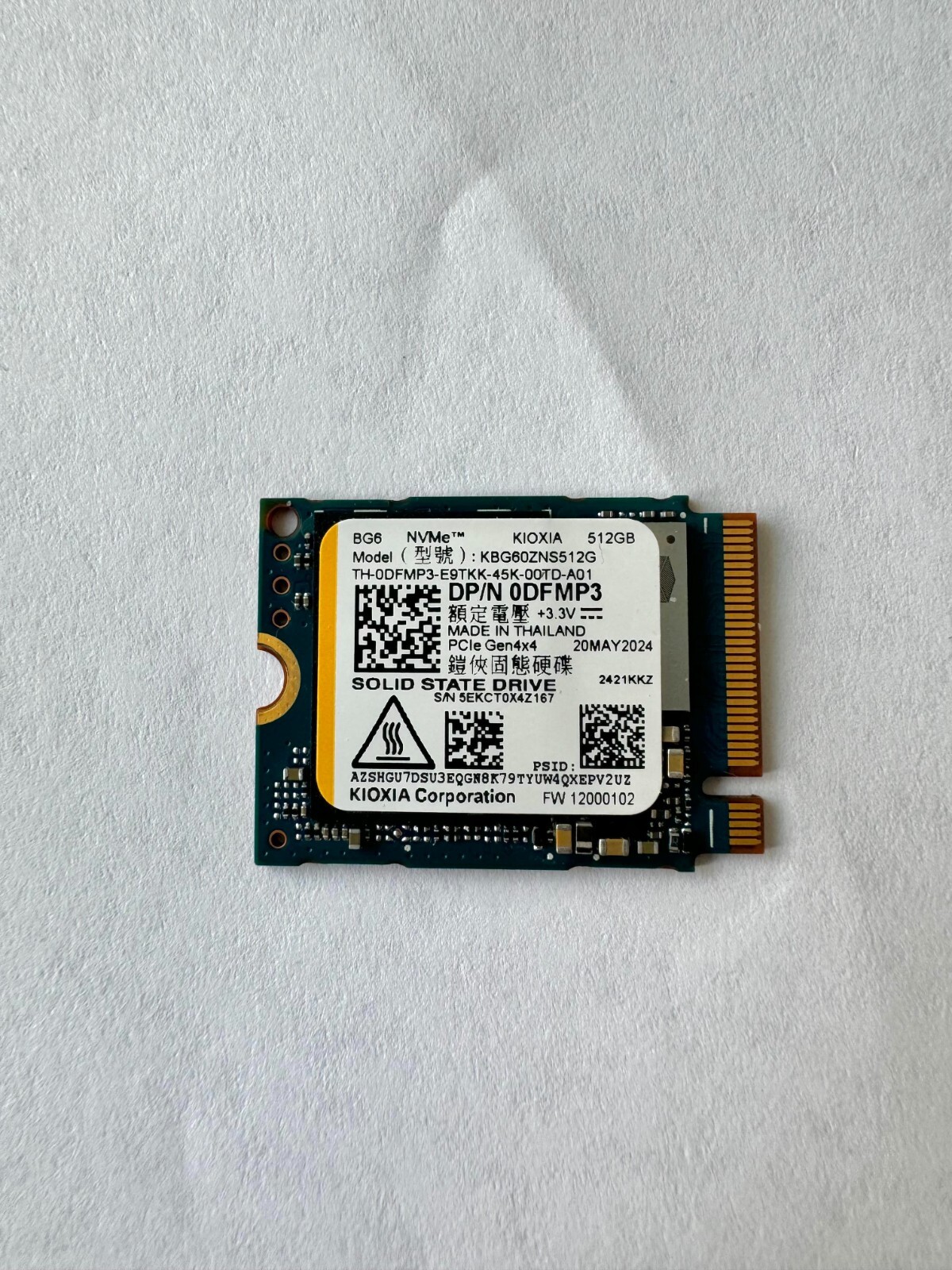 KIOXIA 512GB GEN 4x4 NVMe PCIe M2 SSD KBG60ZNS512G DELL KIOXIA 512GB GEN 4x4 NVMe PCIe M2 SSD KBG60ZNS512G DELL