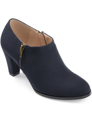 

JOURNEE COLLECTION Женская темно-синяя молния Sanzi с круглым носком на блочном каблуке Shootie, Navy, SANZI BOOTIE