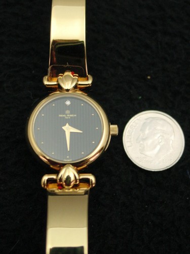 Pre-owned Michel Herbelin Ladies Watch French  Faux Diamond Gold Bracelet