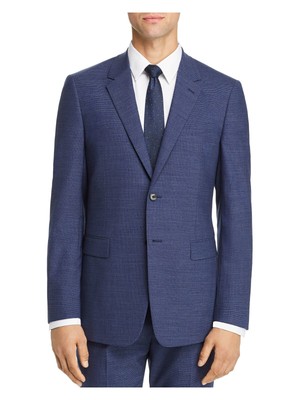 

THEORY Мужской синий однобортный приталенный костюм в клетку с раздельным блейзером