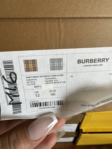 Pre-owned Burberry Men Slides Various Sizes In Beige