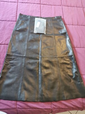 Vintage INVESTMENTS Genuine Lamb Leather Skirt 8 Black