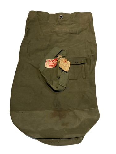 60s 70s 米軍 ナム戦 BAG DUFFEL COTTON DUCK OD Vietnam War US Army 1972 Cotton Duck Olive Green Issued