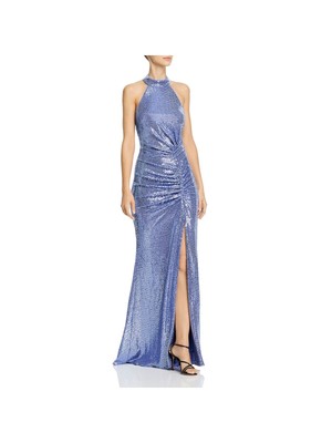 

AQUA FORMAL Женское голубое вечернее платье без рукавов с открытой спиной, Light blue