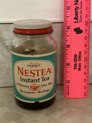 Vintage Nestea Instant Tea Jar 1.5 oz Size By The Nestle Co. No Tea Jar Only