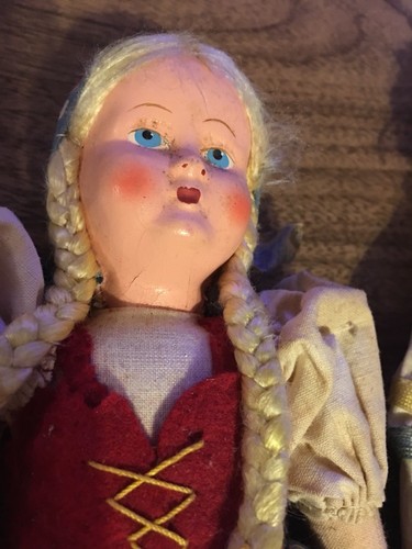 Lot Of 7 Vintage German Swiss Composition Cloth Body Dolls