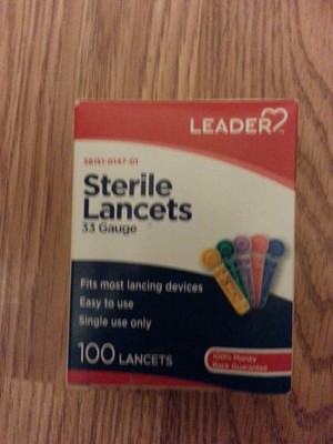 100 Easy Glide Diabetic Test Sterile Lancets 33 Gauge Fits Most Lancing Devices
