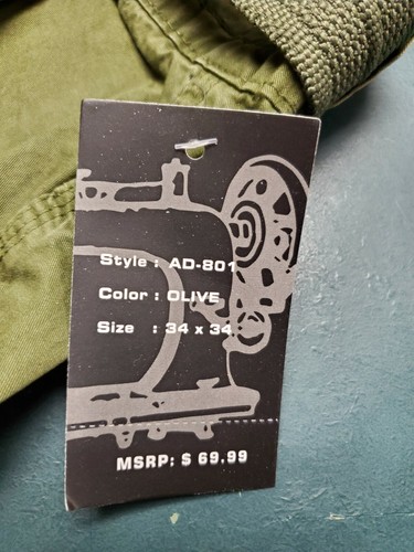 Mens Dash Denim Fashion Belted Twill Cargo Pants Olive Green 32-44 MSRP $69.99