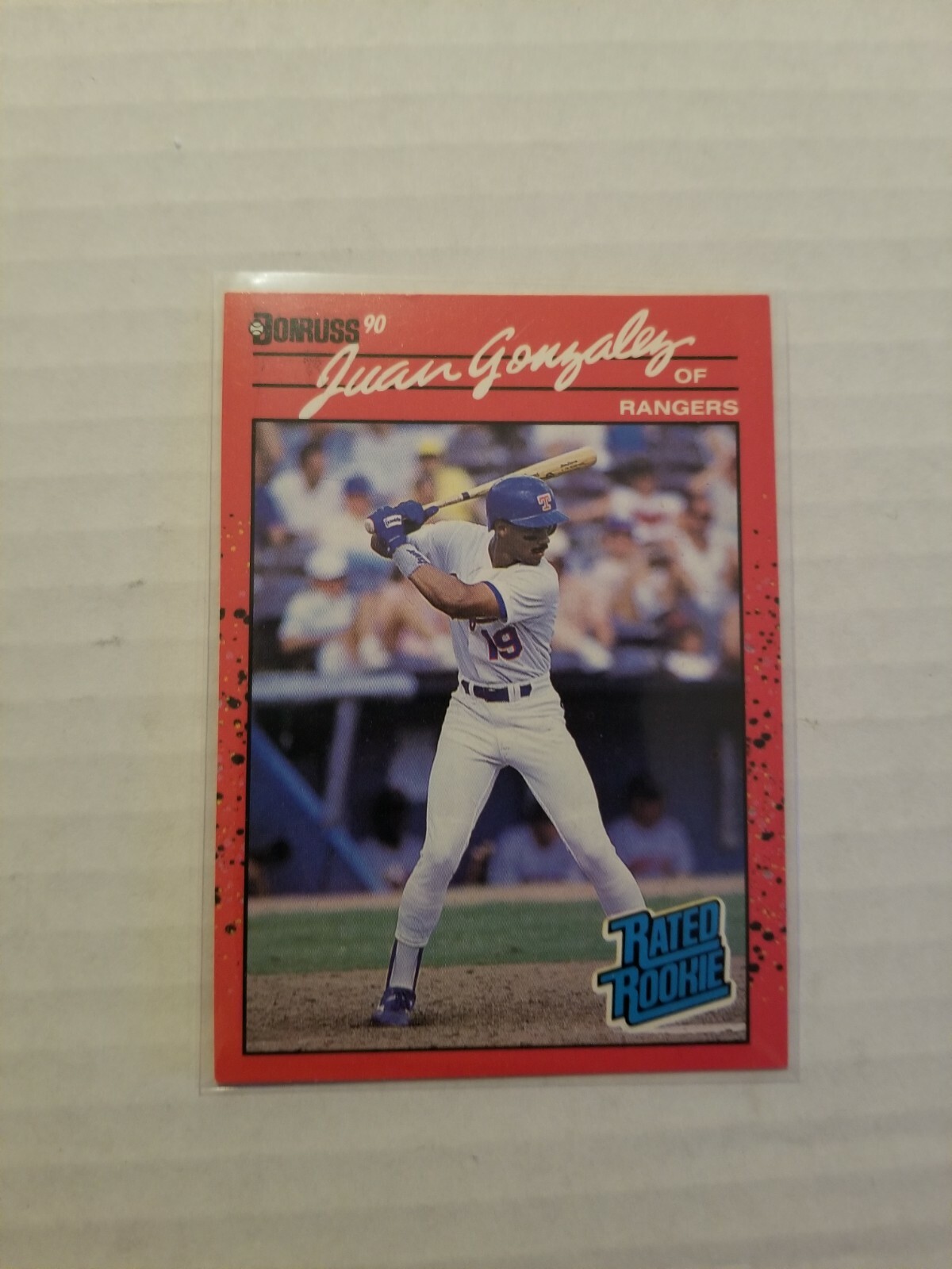 1990 Donruss Juan Gonzalez RC #33 ERROR Card No Period after