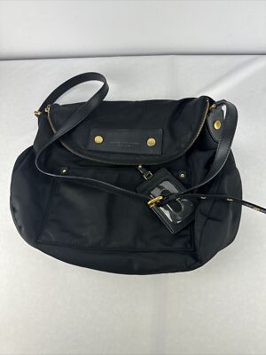 Marc By Marc Jacobs Preppy  Natasha Nylon Crossbody Bag Black 15x12x5