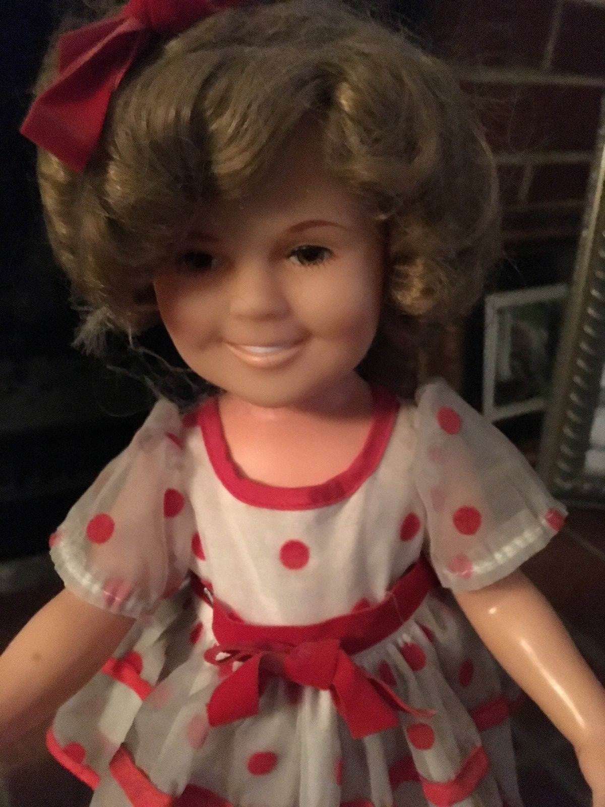 Vintage Shirley Temple Doll Ideal Red Poka Dot Dress Shoes Socks