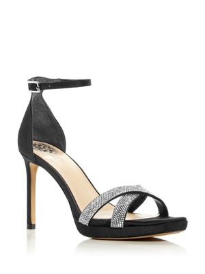 

VINCE CAMUTO Женские Черные Перекрещенные Босоножки на Каблуке Kalvira Stiletto со Кристаллами 6,5 M, Черный, VC-KALVIRA2