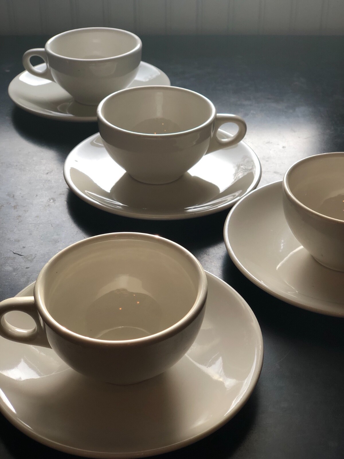 4 Antique Red Wing cup and saucers GREAT find!