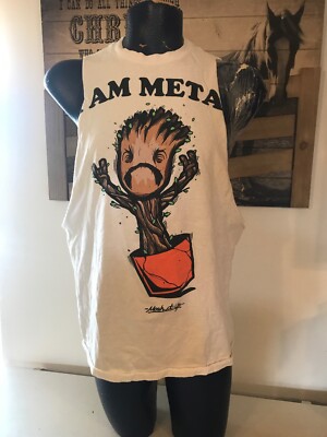 VTG I Am Metal MOSH IT UP T SHIRT XL Cut Sleeves Grunge Worn Heavy Metal Groot