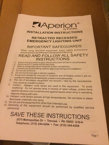ASPERION (by EVENLITE) Recessed Emergency Lighting( APR25LCUISD)
