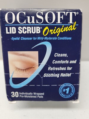 30 Count OCuSOFT Lid Scrub Original Pre-Moistened Wipes for Eyelids Exp 8/25