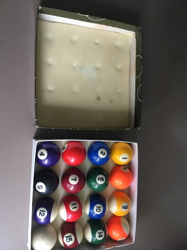 Set Of Pool Balls Size 1 7/8 45mm Stripe / Spot For Small/medium SizedTables