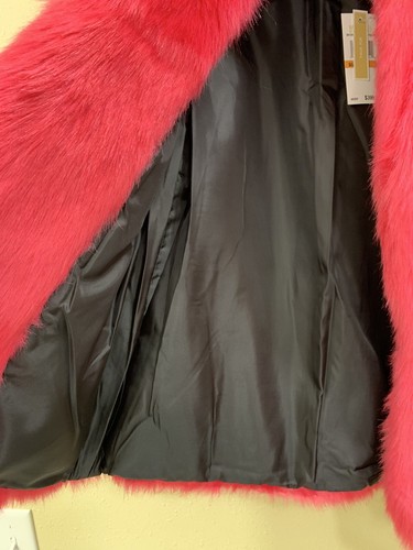 Pre-owned Michael Kors Faux Fur Electric Pink Jacket Size L