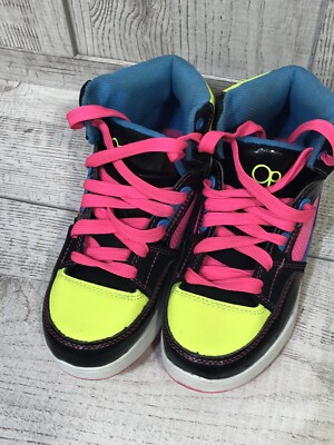 OCEAN PACIFIC Op Multicolor Neon  High Top Sneakers Shoes Size 3 VINTAGE GUC