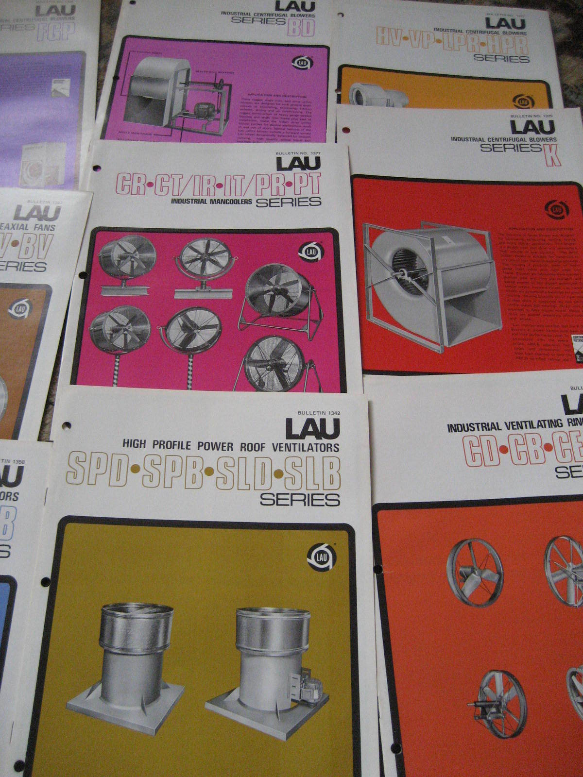 Lot 1960's LAU Bulletin Catalogs / Fans Blowers Ventilators w/ Price List