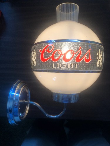 Vintage Coors Light Anheuser Busch  Plastic Globe Wall Light  - Adolph Coors Co.