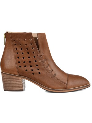 

JOURNEE COLLECTION Женские коричневые ботильоны Ulima с разрезом на блочном каблуке с миндалевидным носком, Коричневый, ULIMA-BOOTIE