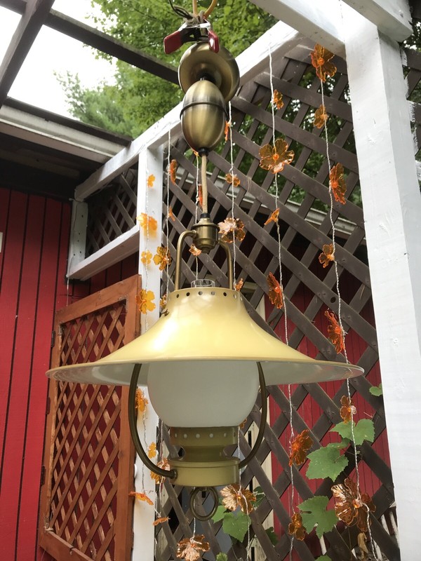 Details About Vintage Pendant Retractable Pull Down Mcm Saucer Ceiling Light Lamp