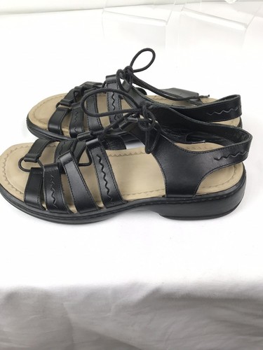 Dansko Black Leather Gladiator Sandals Women's sz40 Lace Up Comfort
