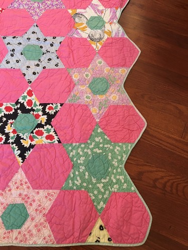 Vintage Quilt, Star, Pink