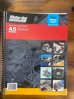 MotorAge A5 ASE Automotive Brakes Test Prep Home Study Manual Guide Book 119011