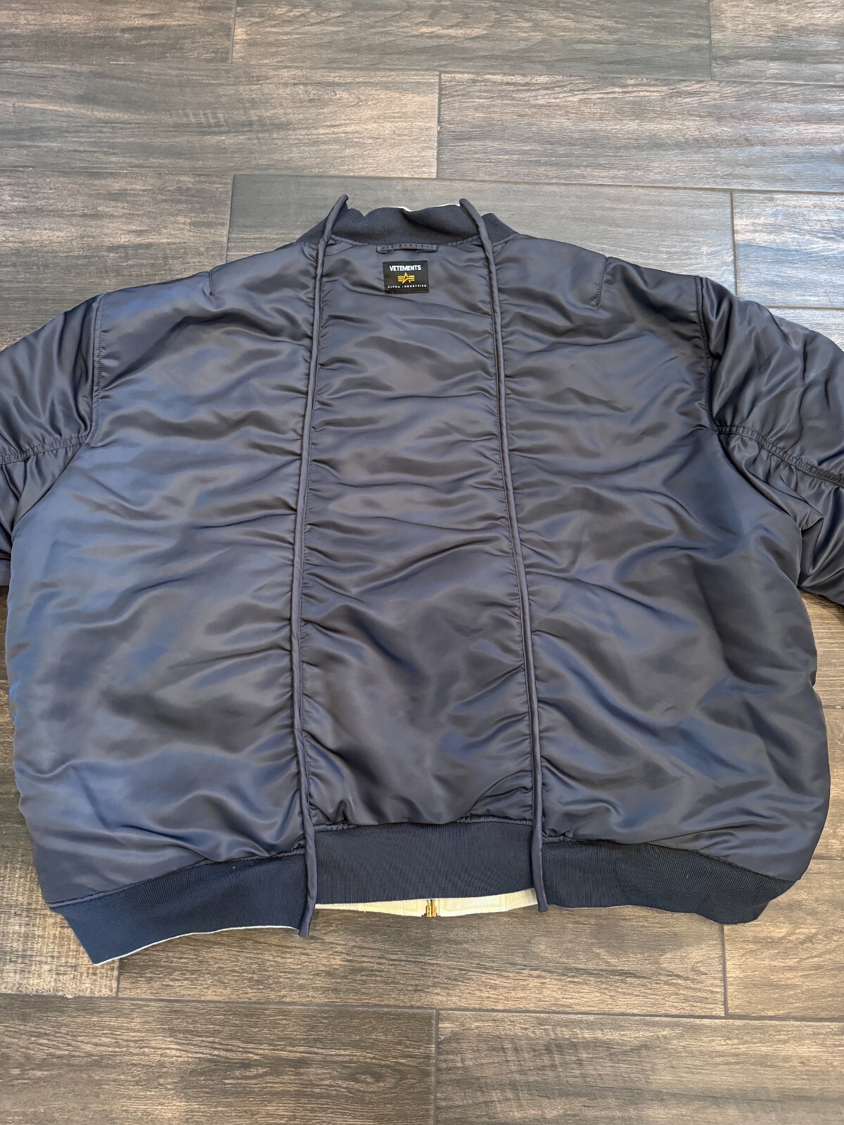 Pre-owned Vetements Size S (fitx Xl) -  X Alpha Industries Reworked Oversized Bomber White