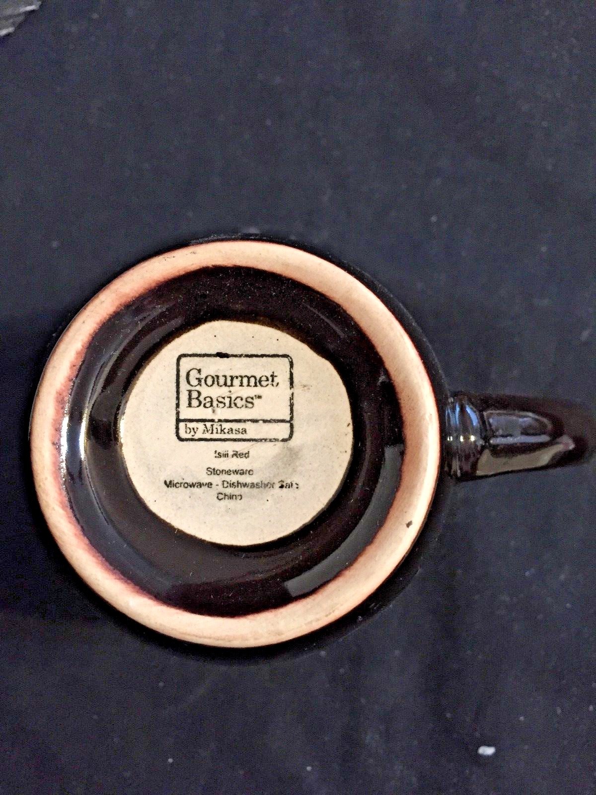 Mikasa Isili Red Mug, Rust and Brown Block Rim