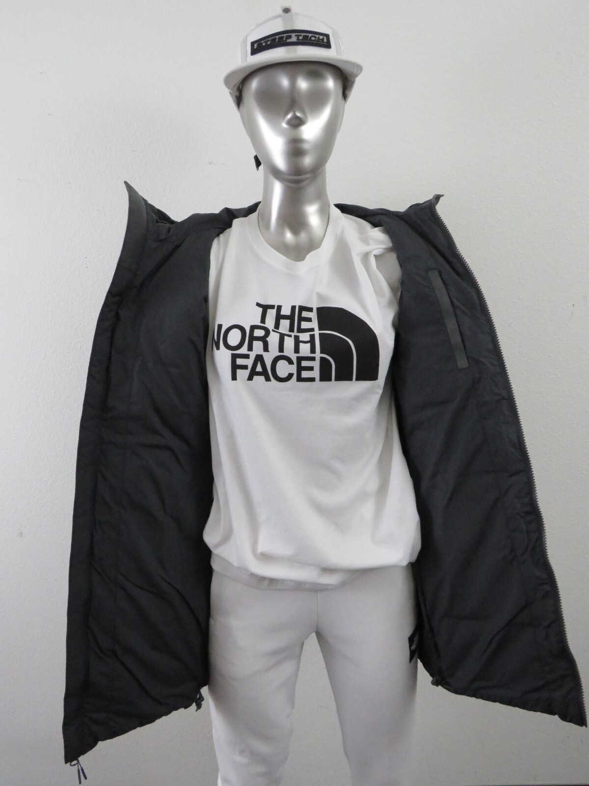 Pre-owned The North Face Womens  Gotham Mid Parka 550-down Winter Jacket Hooded - Asphalt In Gray