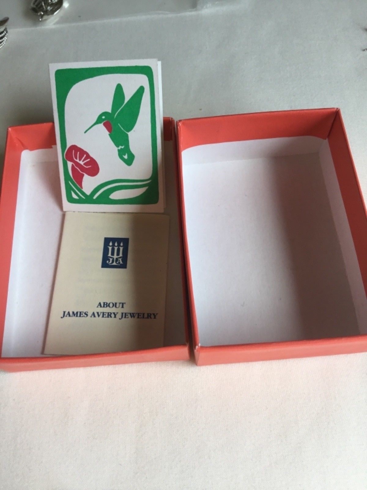 James Avery Sterling Silver Hummingbird Charm Pendant And Earrings With Box