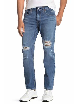 

LEVI STRAUSS - CO Мужские синие зауженные джинсы из эластичного денима стандартного кроя, Синий, 295070755