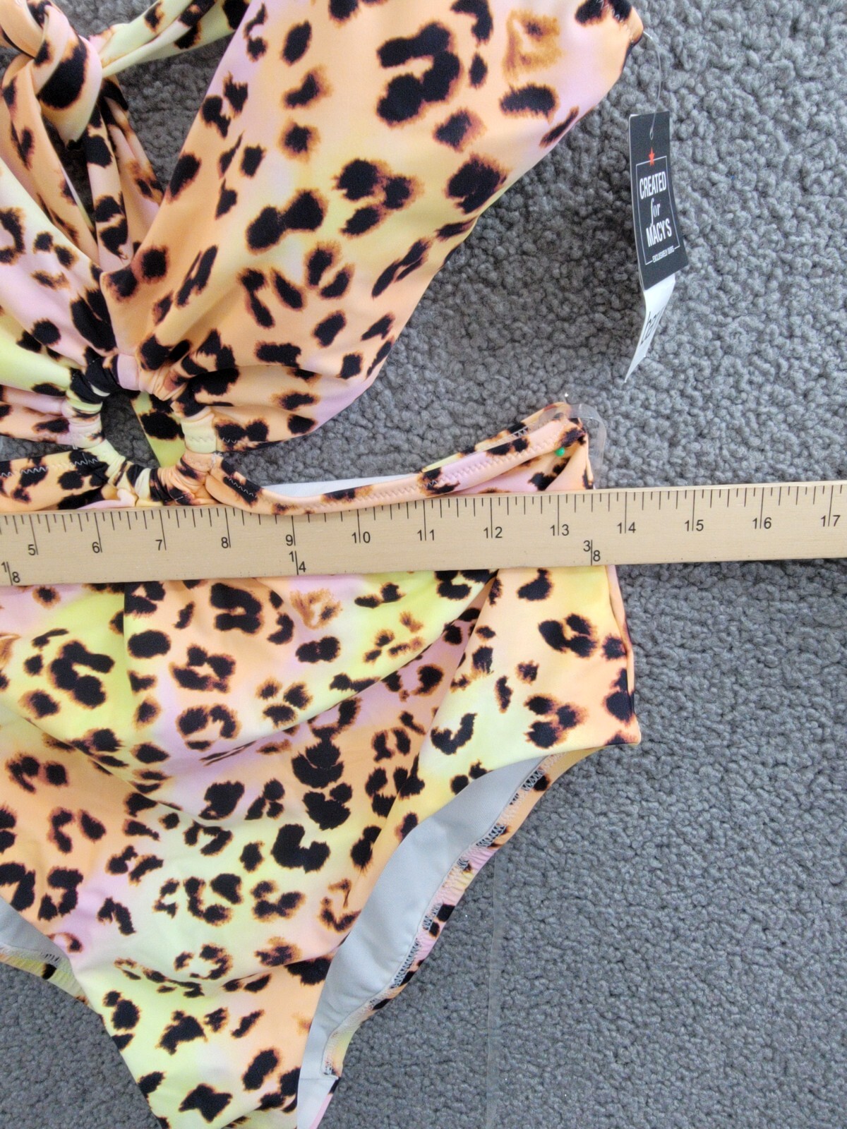 Bar III Animal-Print O-Ring Monokini Swimsuit Women's M Multi Tie Back Closure - Picture 6 of 14