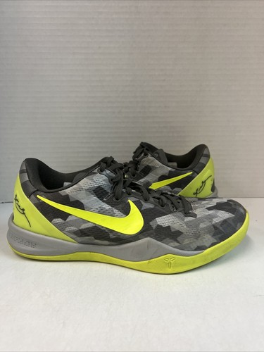 Nike Kobe 8 System Grey Camo Volt 2013 Size 8 Used 555035