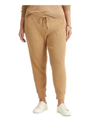 

RALPH LAUREN Женские Бежевые Эластичные Трикотажные Брюки с Завязками и Карманами Плюс, Бежевый, 202841612001