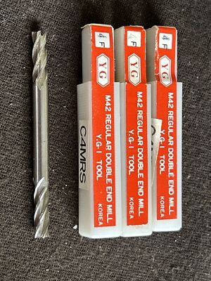 Qty. 3, YG 11/64  .172  M42 Cobalt 4 Flute Double End Mill Center Cutting, Korea