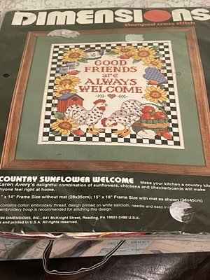 Dimensions  Cross Stitch Country Sunflower Welcome Karen Avery New