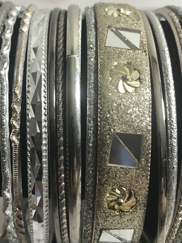 Mixed Lot of various Silver Gold metal tone  Jewelry Bangles Bracelets 20+