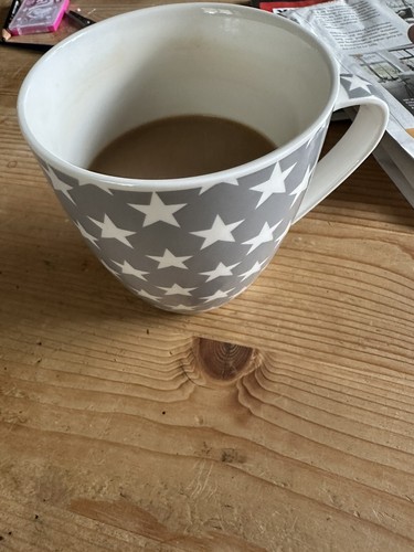 2er Set XXL Kaffeetassen 650 Ml – Porzellan Mit Stern-Design, Je 460 G Schwer