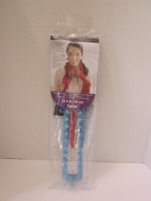 NEW LOOPS & THREADS 3 Piece 13.8'' Long Loom & Hook Set for Crochet Knitting