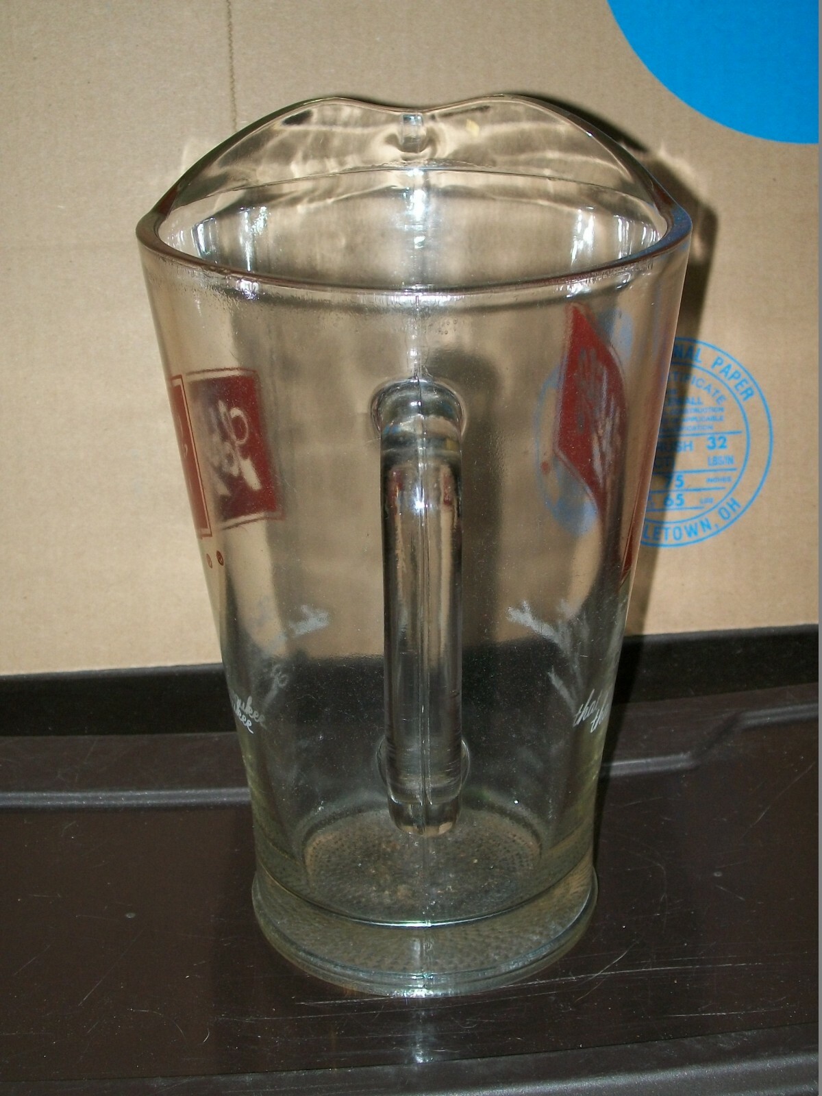 SCHLITZ GLASS BEER PITCHER
