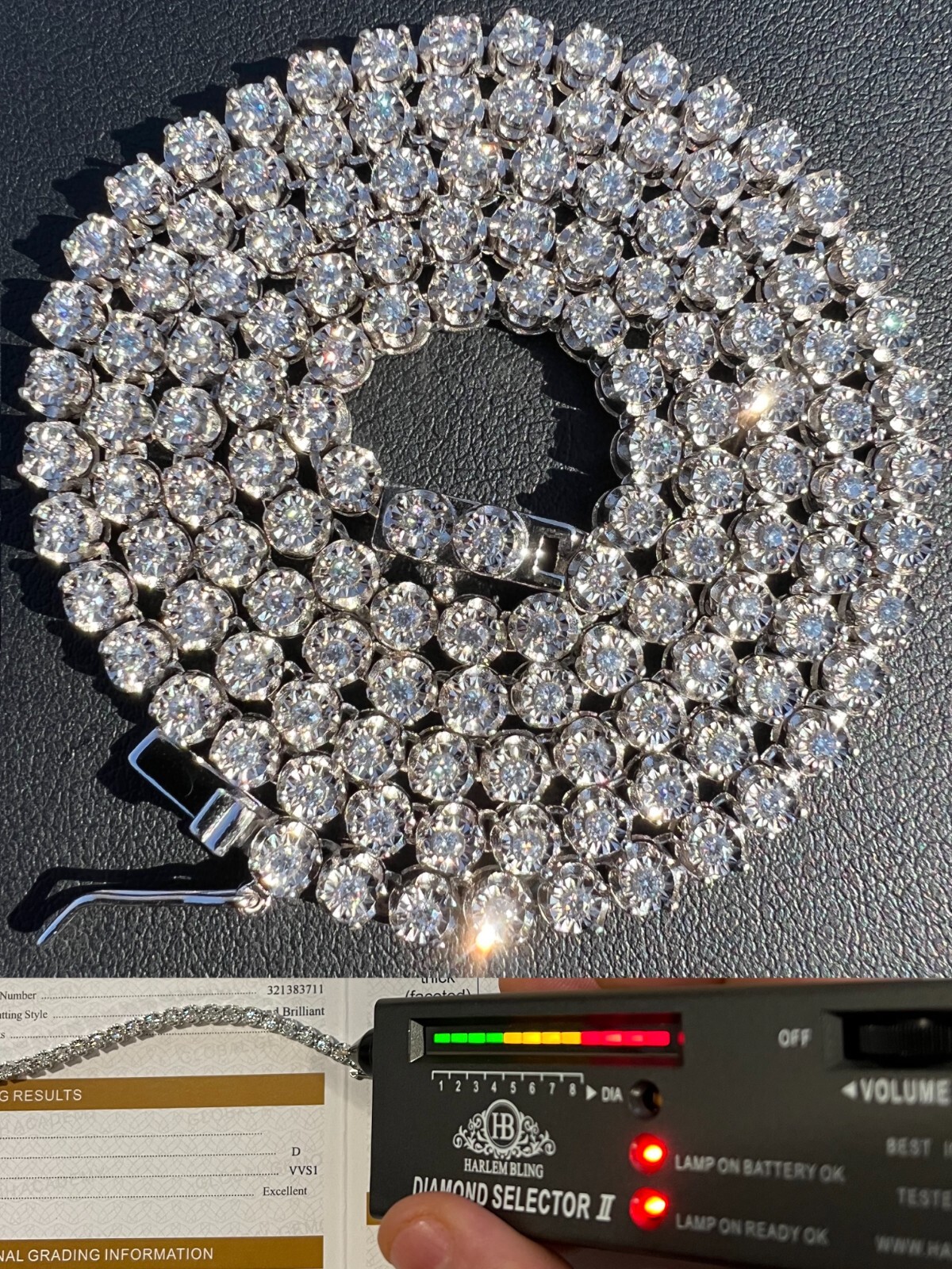 3mm Real MOISSANITE Illusion Set Tennis Chain Necklace 925 3mm Real MOISSANITE Illusion Set Tennis Chain Necklace 925
