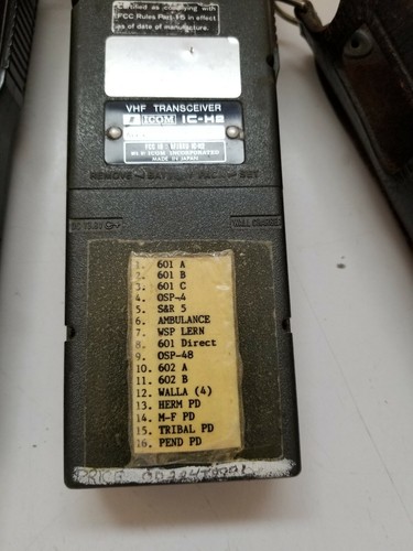 Vintage Pair Of ICOM IC-H2 Handheld Police Radios -no charger
