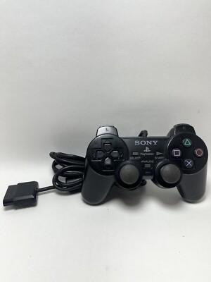 Sony PlayStation 2 PS2 Black Original Wired Controller DualShock OEM SCPH-10010