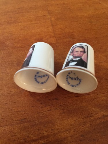 Andrew Jackson Abraham Lincoln Finsbury Fine Bone China Thimbles Made in England