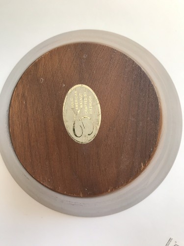 Set of 9 Fitzhugh Vintage Walnut Wood Salad Bowls ~ 1 large bowl & 8 salad bowls