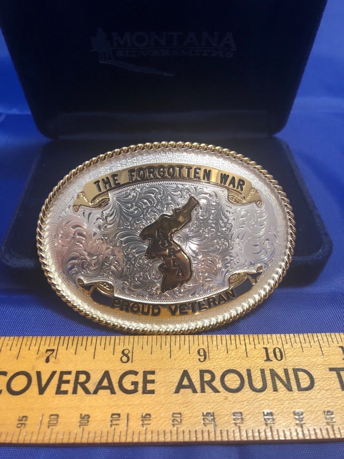MONTANA SILVERSMITHS KOREAN WAR PROUD VETERAN BELT BUCKLE V.F.W. US Military
